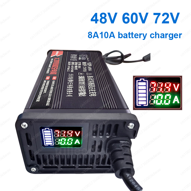 72V 15A Fast Charger - เครื่องชาร์จแบตเตอรี่ลิเธียมพร้อมหน้าจอ LCD 48V 12A 60V 8A