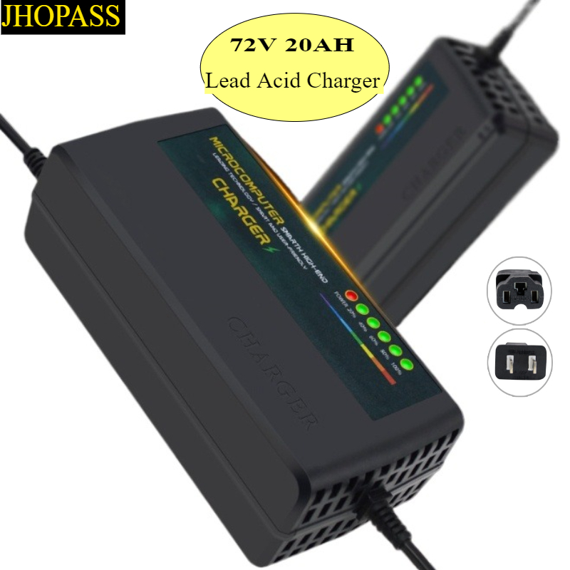 84V 20A Smart Charger - เครื่องชาร์จแบตเตอรี่ตะกั่วกรดแบบแห้งและเปียก AGM GEL 72V 20AH พร้อมจอแสดงผล