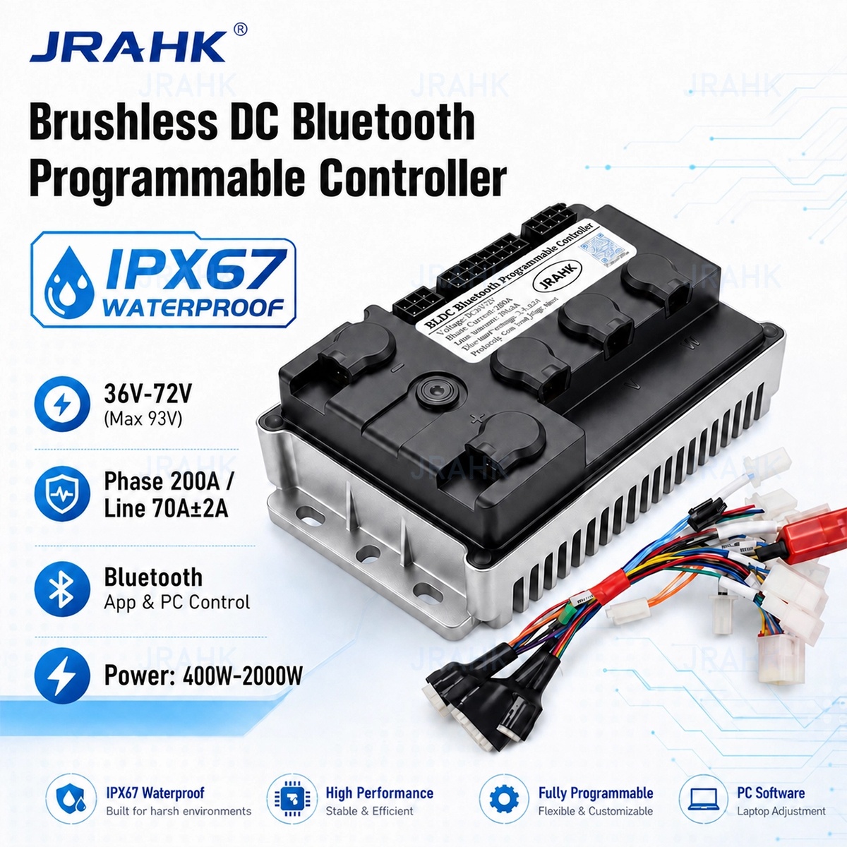 JRAHK 36V-72V BLDC บลูทูธตัวคว - Kelly Kls7230S Controller บทวิจารณ์และราคา